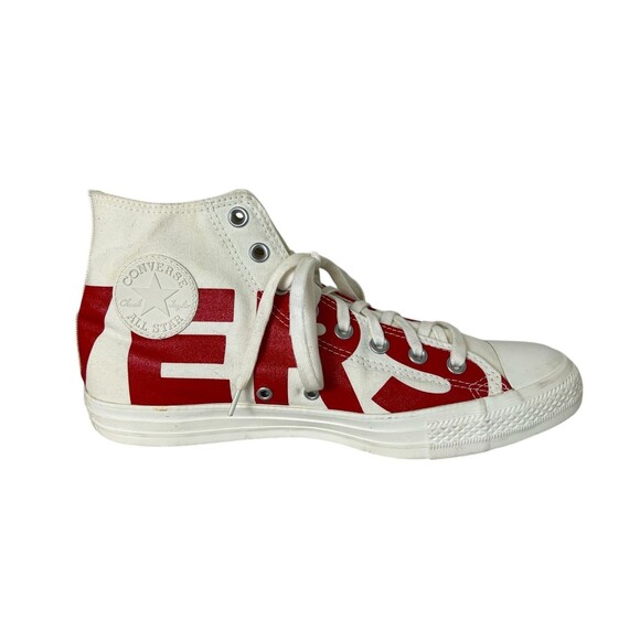 Converse Chuck Taylor All Star Wordmark Natural Red Canvas Hi Tops M10.5 / W12.5 - Picture 9 of 13